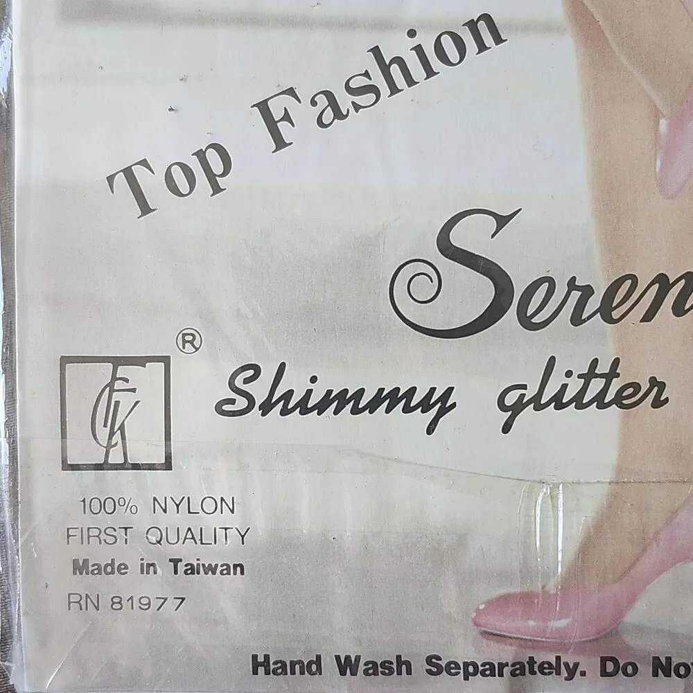 Vtg 90s Serena Shimmy Glitter Pantyhose 100% Nylon 589 OS 5-5'10